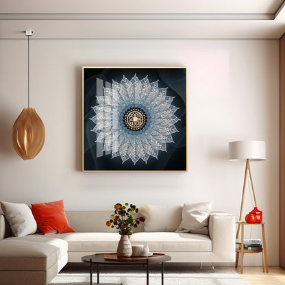 Crystal Flower Mandala Premium Acrylic Square Wall Art