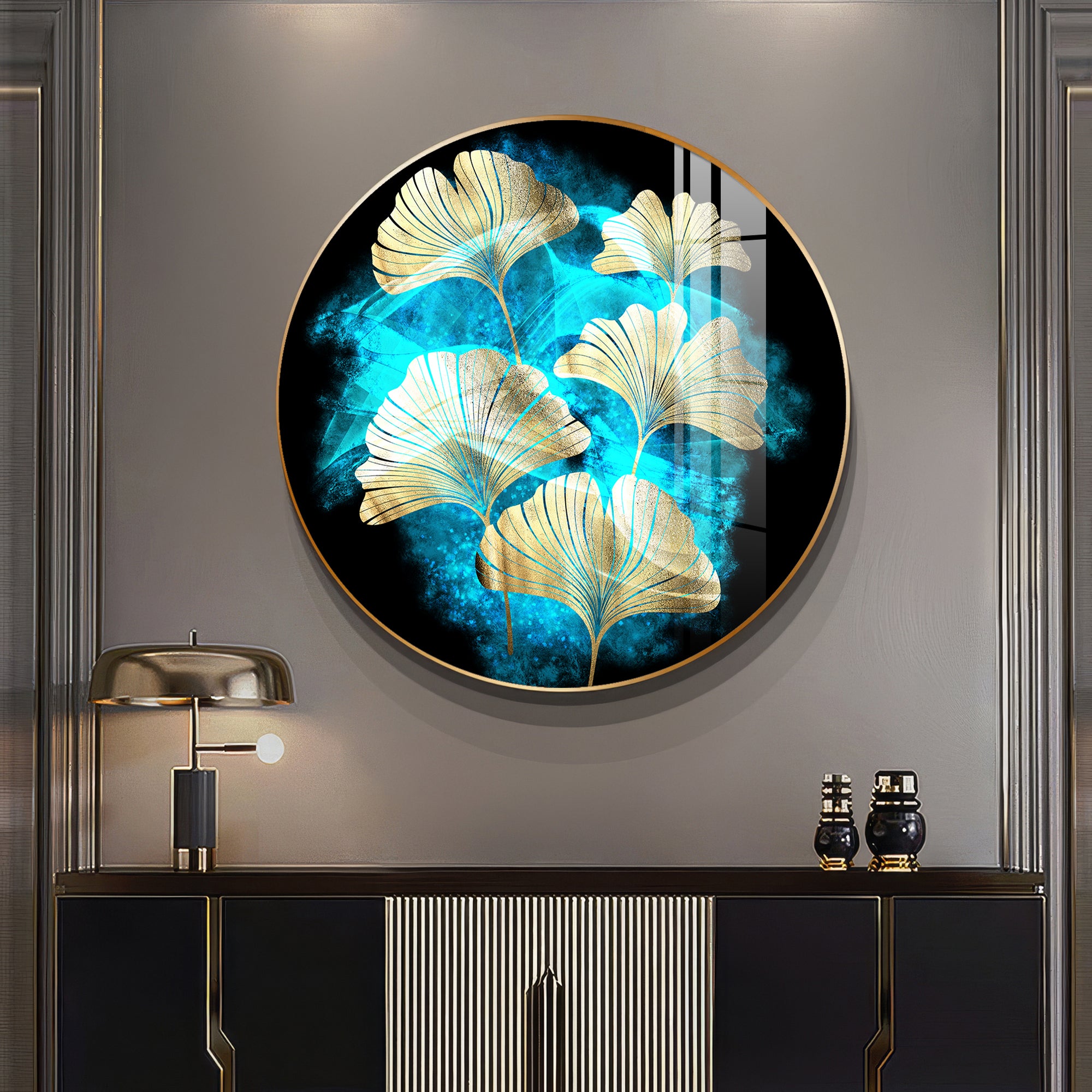 Leaf Medley Premium Acrylic Round Wall Art
