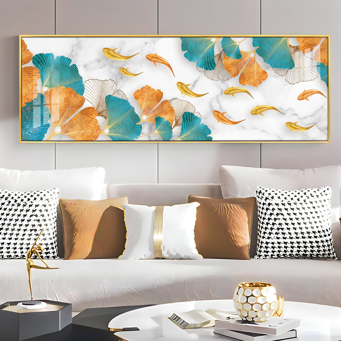 Colorful Biloba Leaves Premium Acrylic Horizontal Wall Art