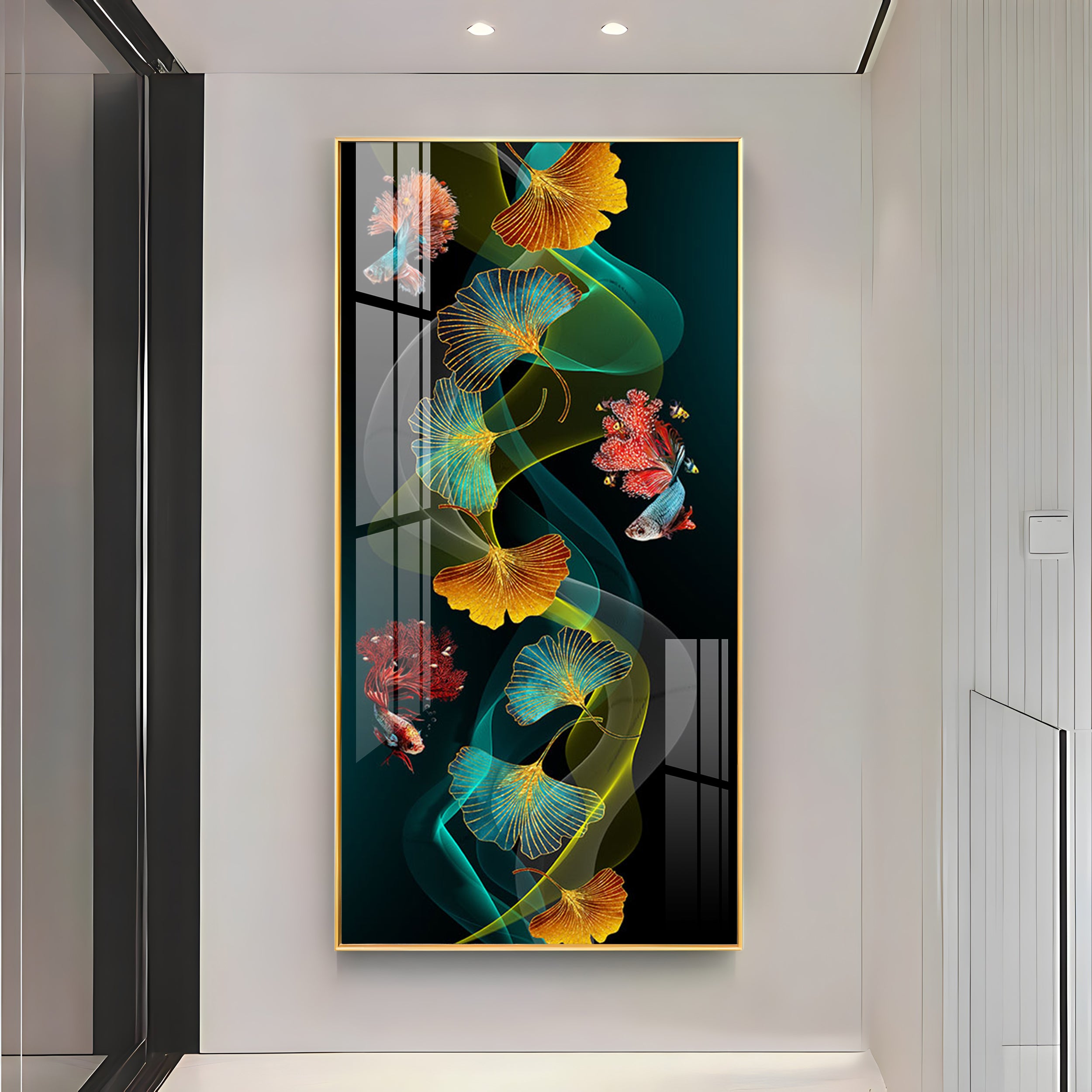 Colorful Ginkgo Luxury Crystal Wall Art