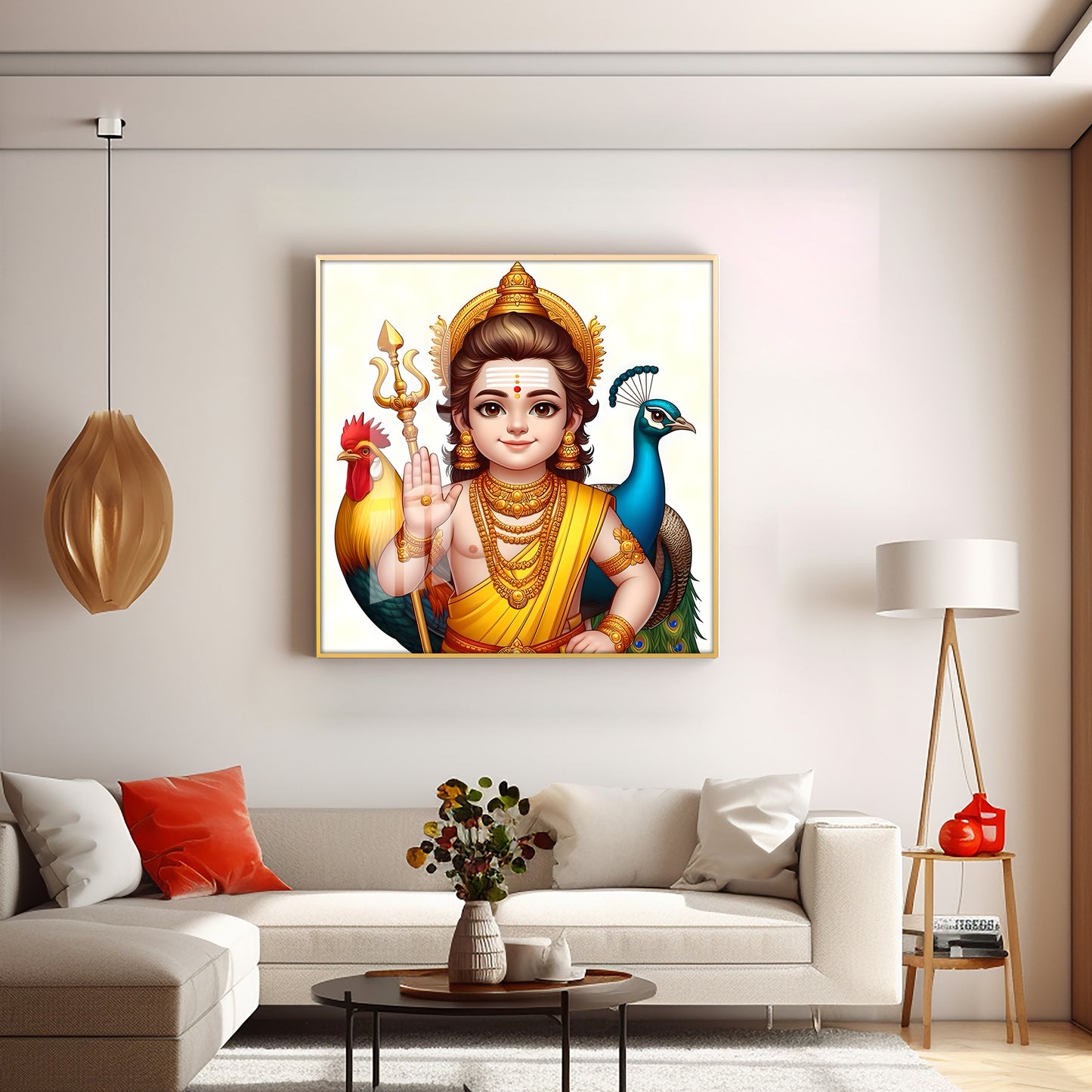 Lord Murugan Premium Acrylic Square Wall Art