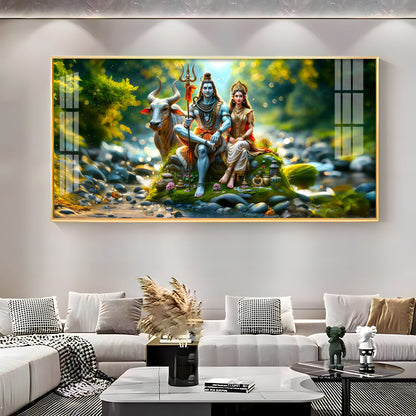 Lord Shiva and Shakti Premium Acrylic Horizontal Wall Art