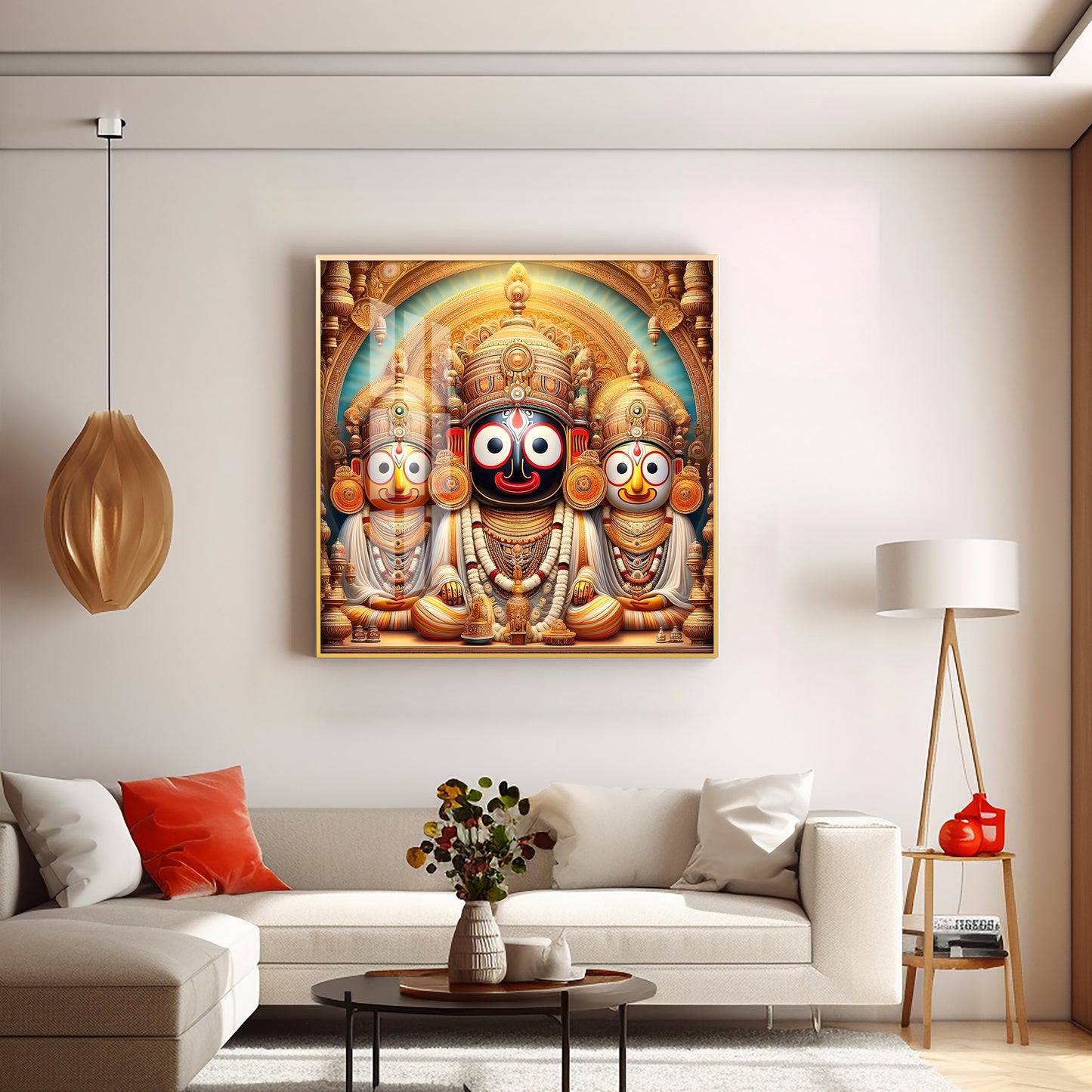 Celestial Harmony of Lord Jagannath Premium Acrylic Square Wall Art