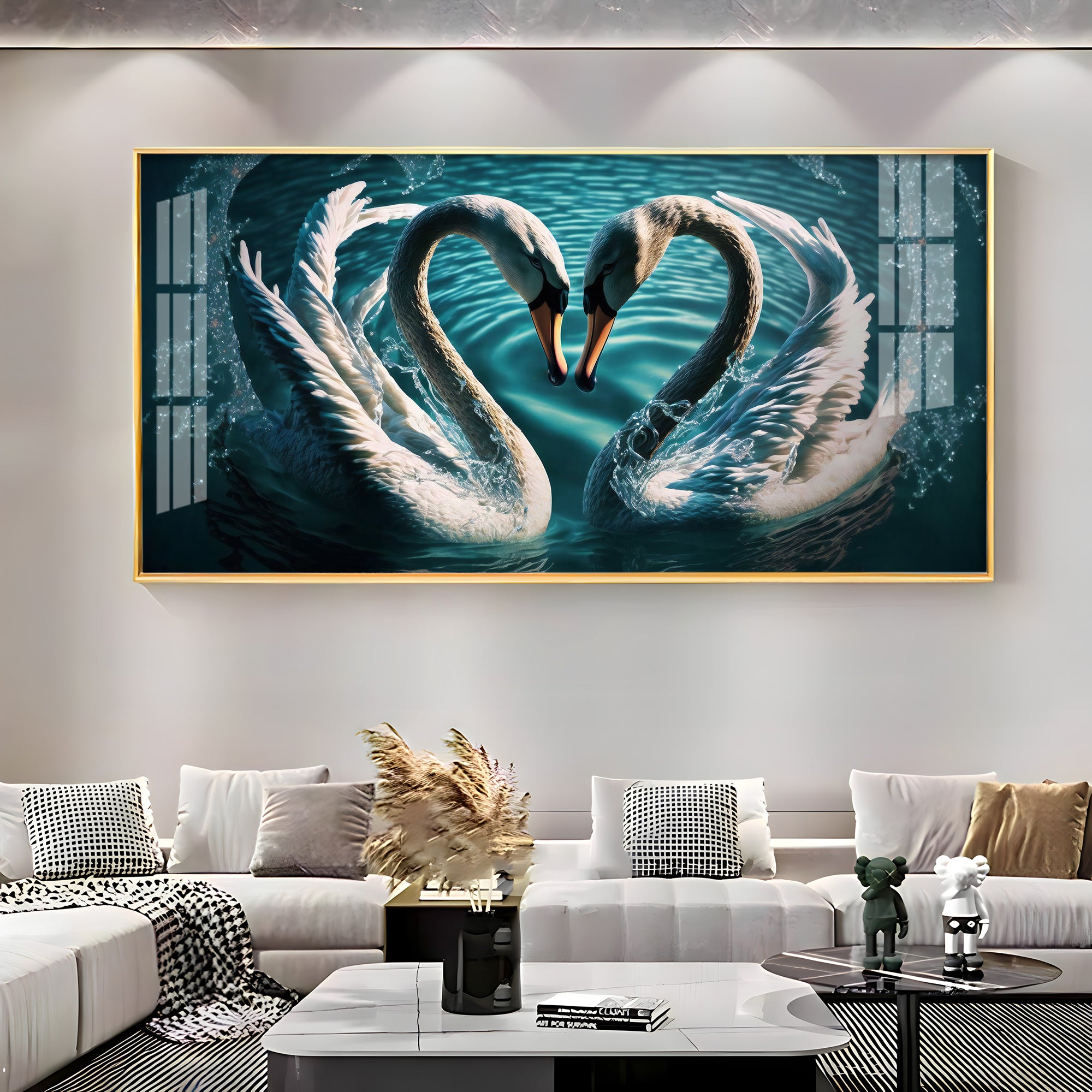 Blended By Love Swan Premium Acrylic Horizontal Wall Art