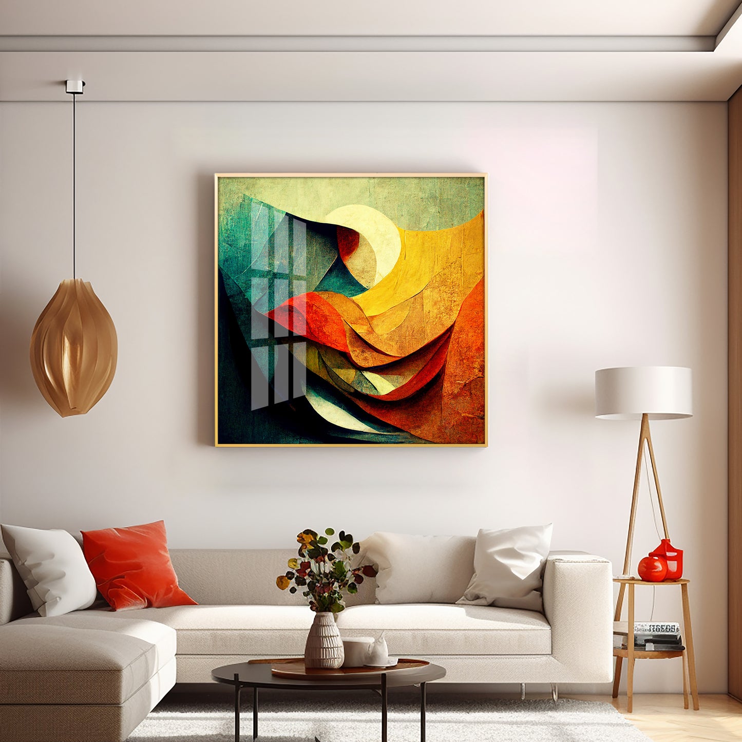 Abstract Contemporary Modern Watercolor Art Premium Acrylic Square Wall Art