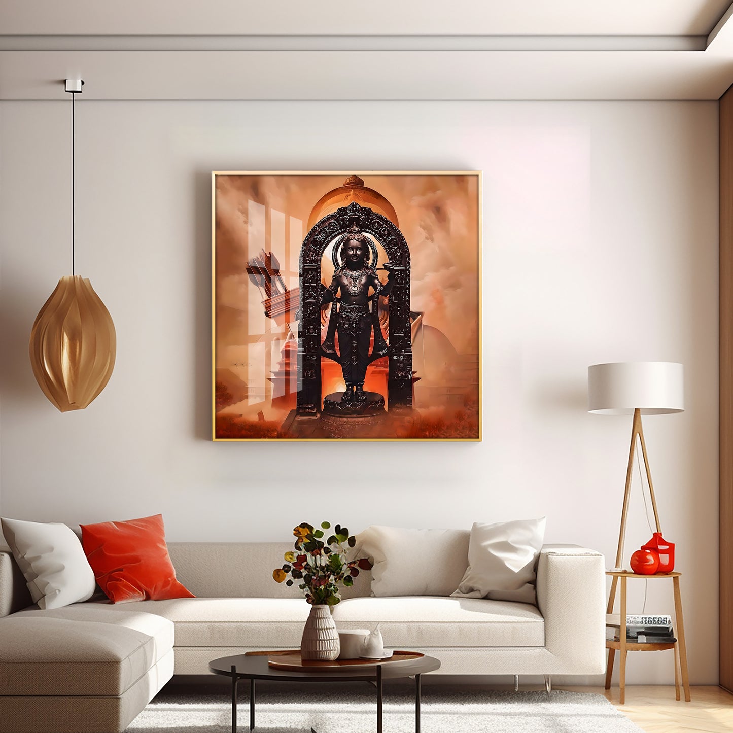 Ayodhya Ram Premium Acrylic Square Wall Art