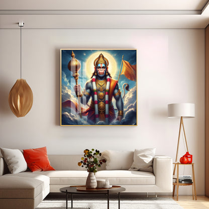 Jai Bajrang Bali Premium Acrylic Square Wall Art