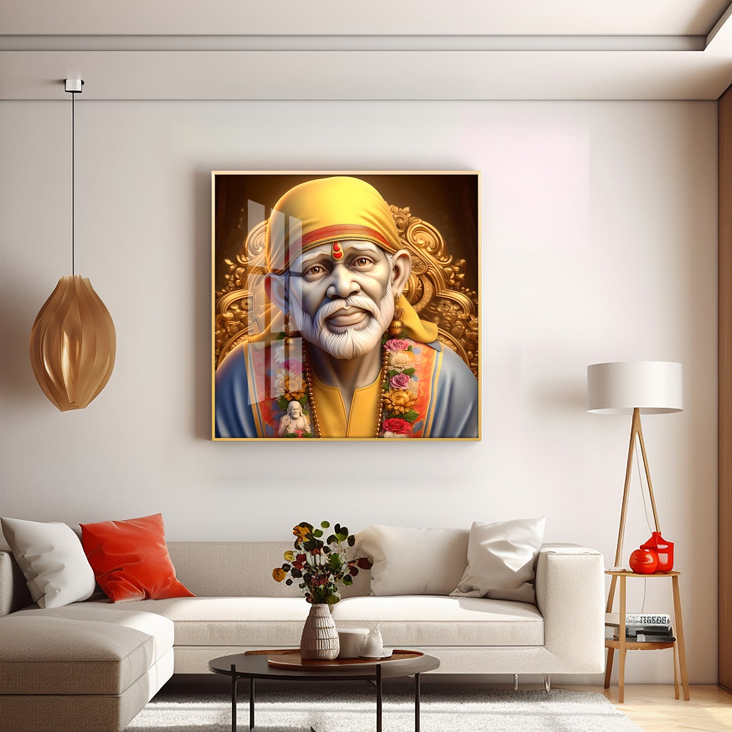 Sai Baba of Shirdi Premium Acrylic Square Wall Art