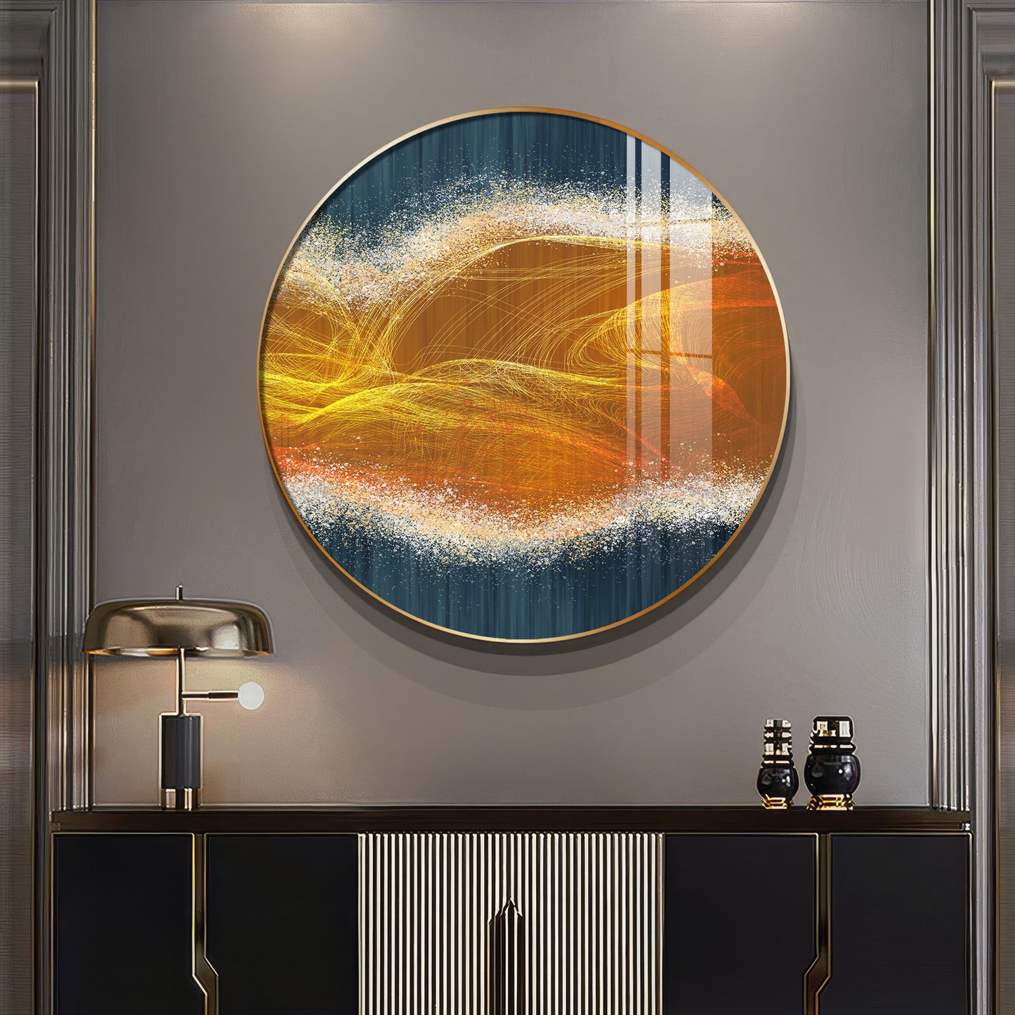 Waveform Whirl Premium Acrylic Round Wall Art