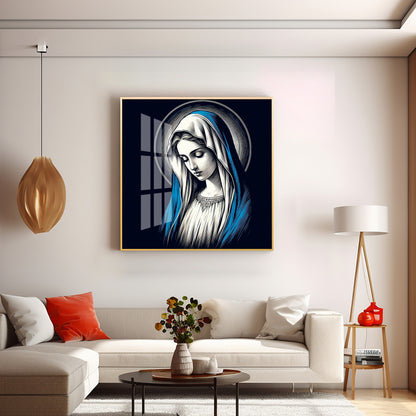 Portrait of the Virgin Mary Premium Acrylic Square Wall Art