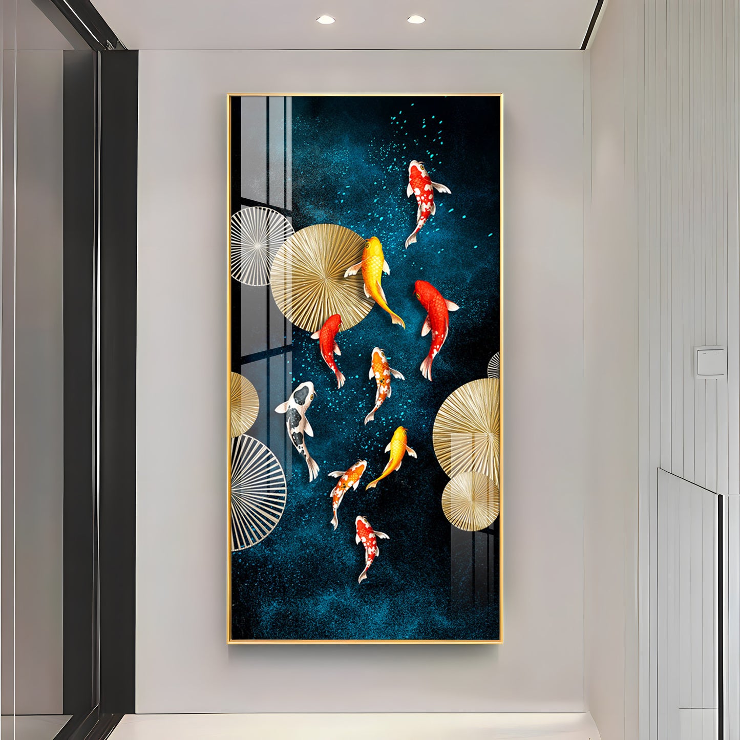 Koi Fish Feng Shui Luxury Crystal Wall Art