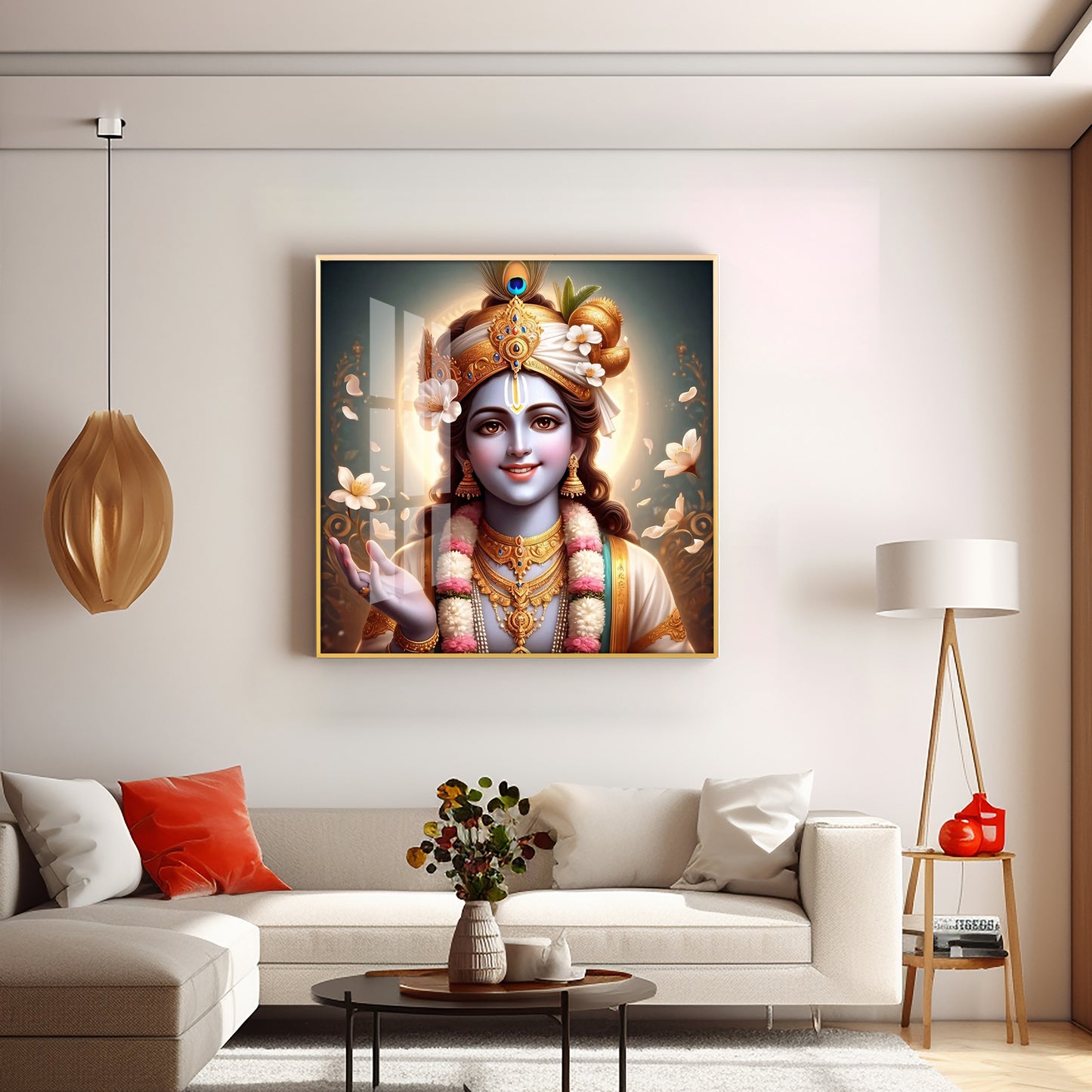 Hare Krishna Premium Acrylic Square Wall Art