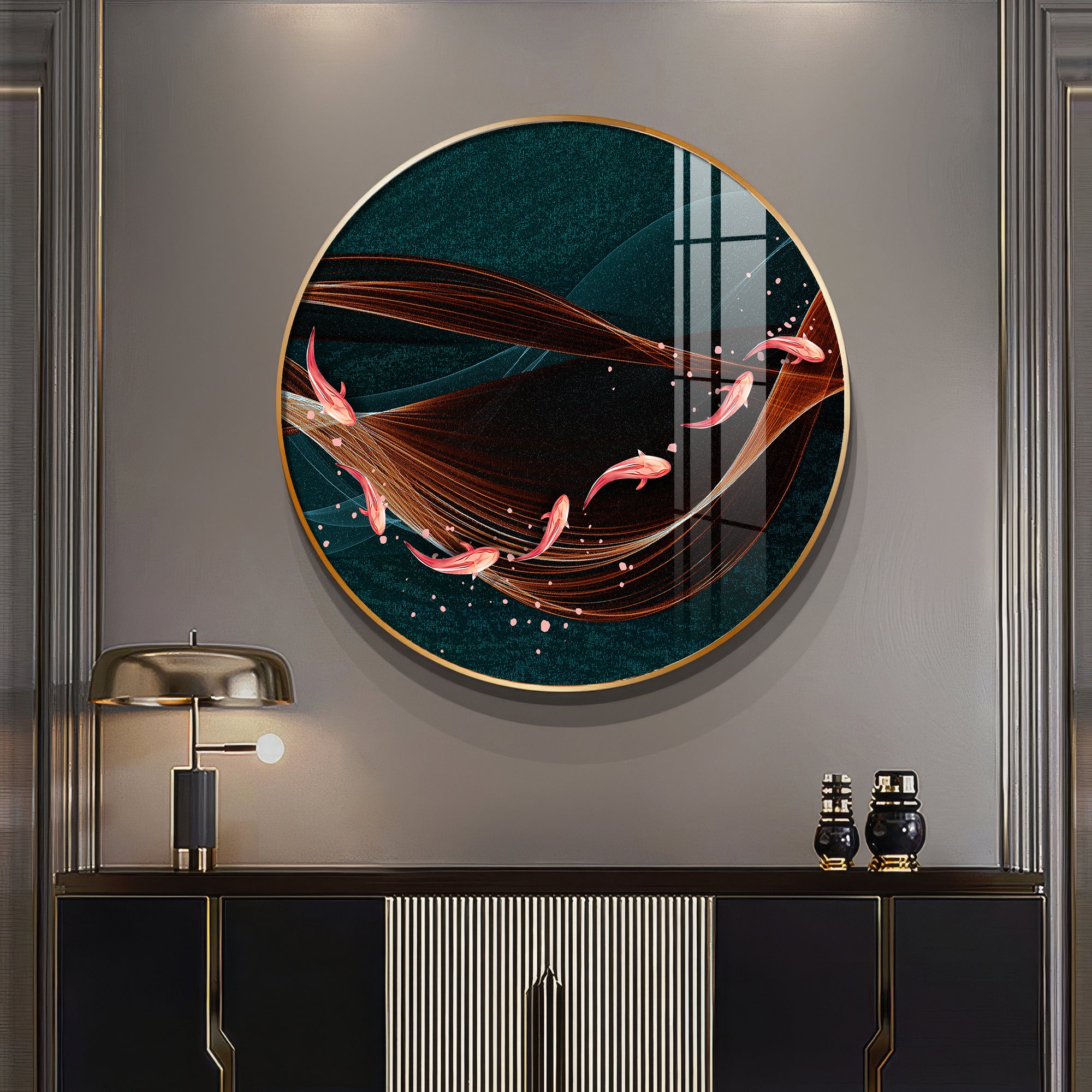 Wavebound Kio Fish Premium Acrylic Round Wall Art