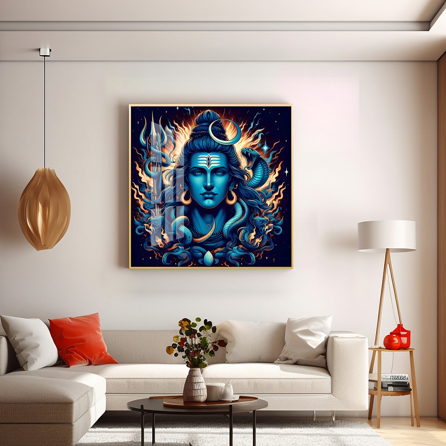 Lord Mahadev Shiva Premium Acrylic Square Wall Art