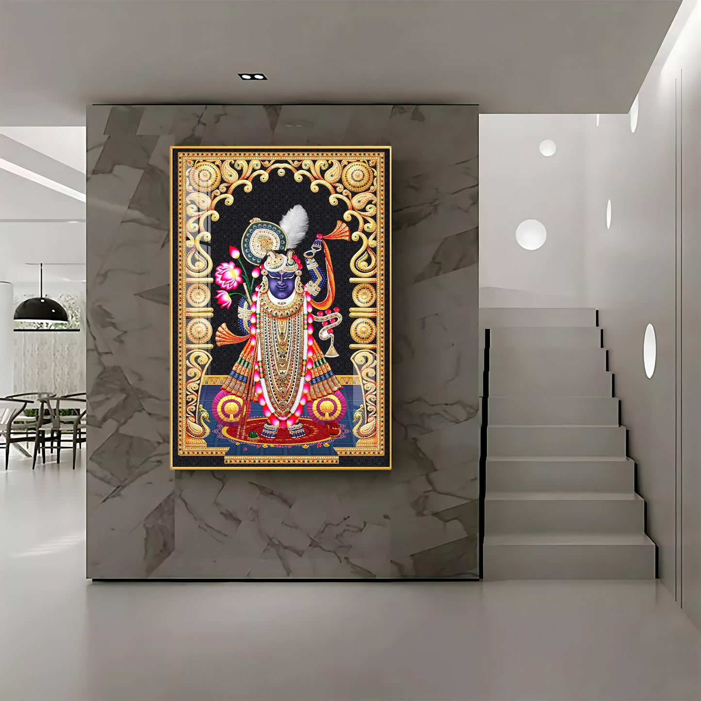 Celestial Krishna Premium Acrylic Vertical Wall Art