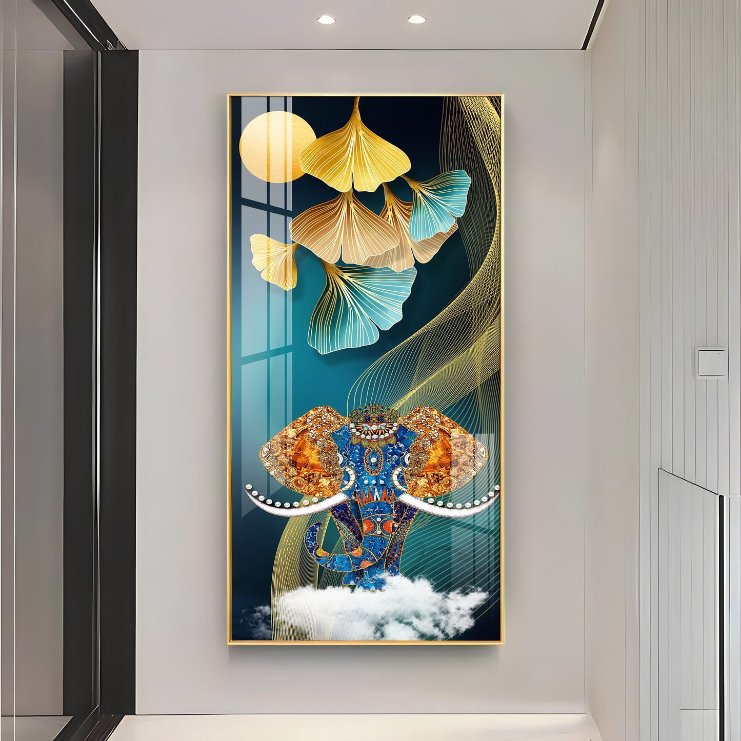 Jeweled Elephant Premium Acrylic Vertical Wall Art