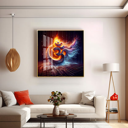 Divine Om Mural Premium Acrylic Square Wall Art