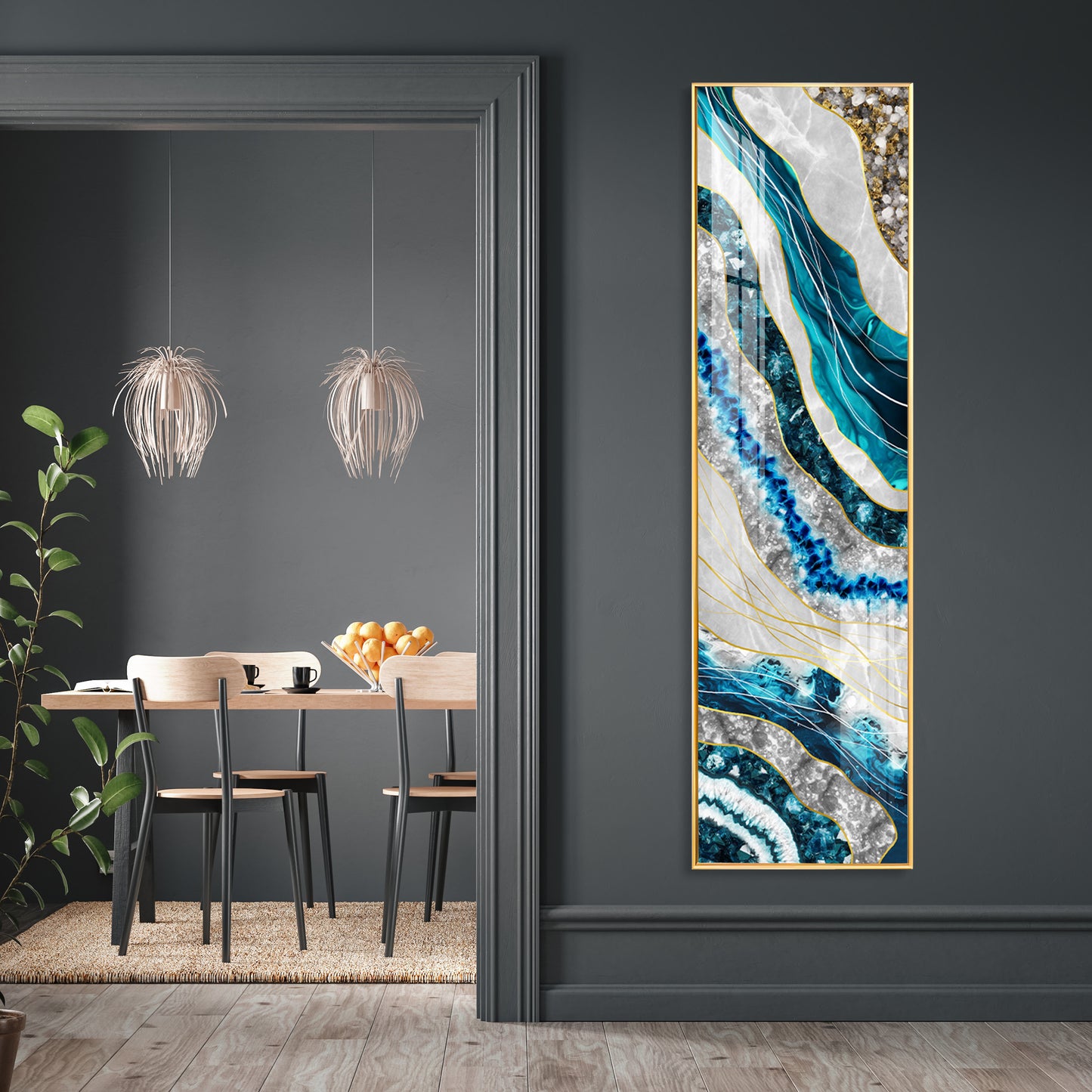 Modern Waves Premium Acrylic Vertical Wall Art