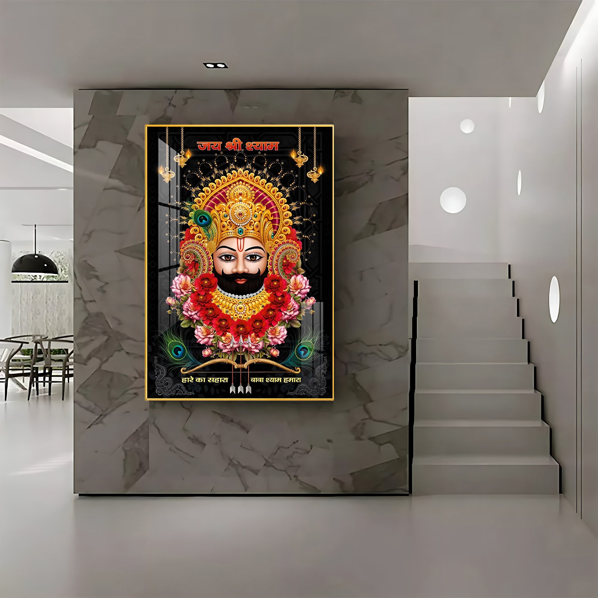 Khatu Shyam Baba Premium Acrylic Vertical Wall Art