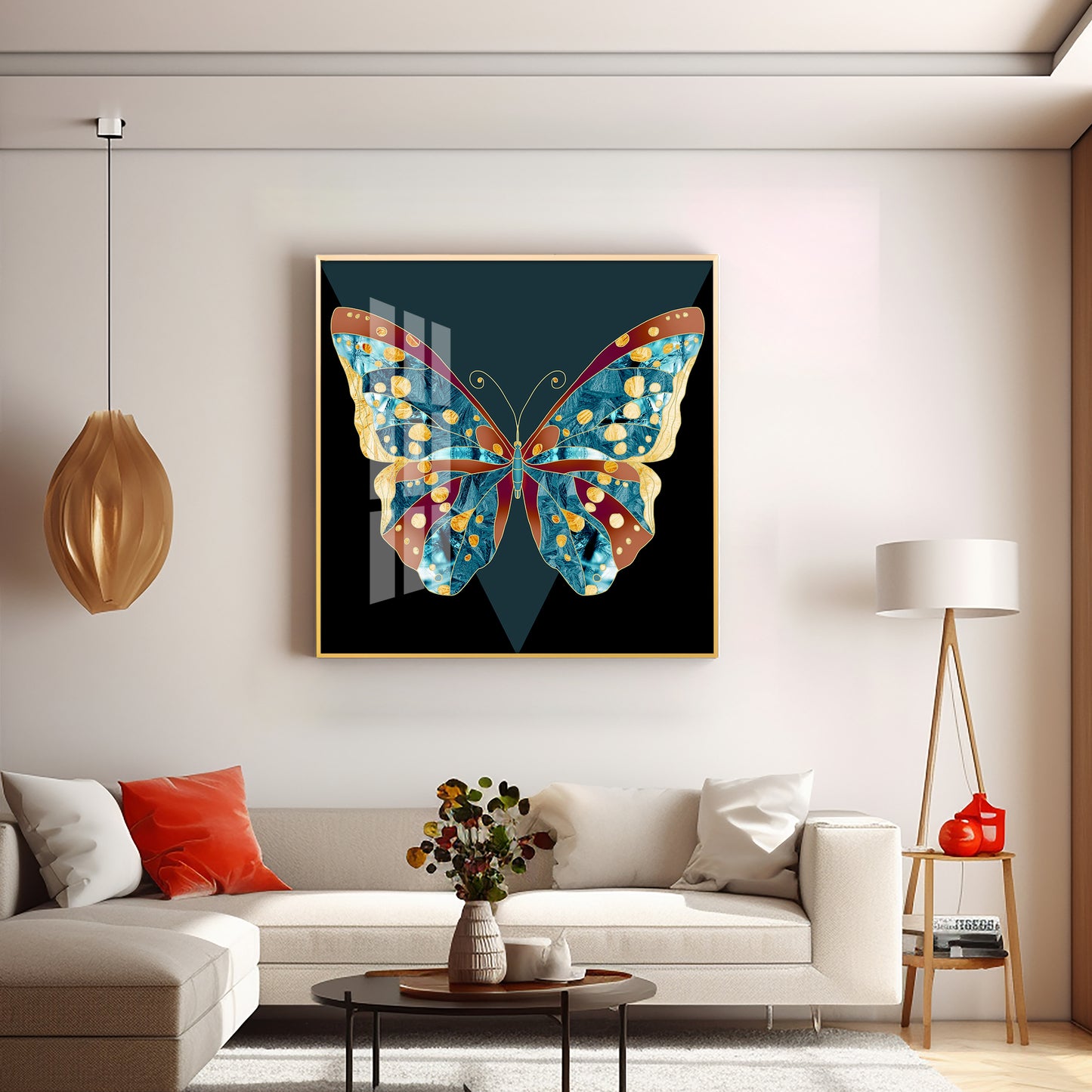 Sparkling Butterfly Luxury Crystal Square Wall Art