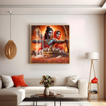 Ram and Sita Premium Acrylic Square Wall Art