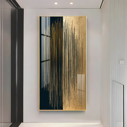 Black & Golden Textured Premium Acrylic Vertical Wall Art