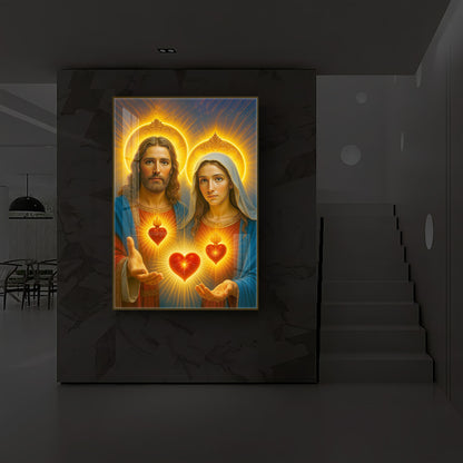 God Prayer Modern Luxury Backlight Vertical Wall Art