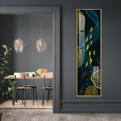 Oceanic Gold Fish Premium Acrylic Vertical Wall Art