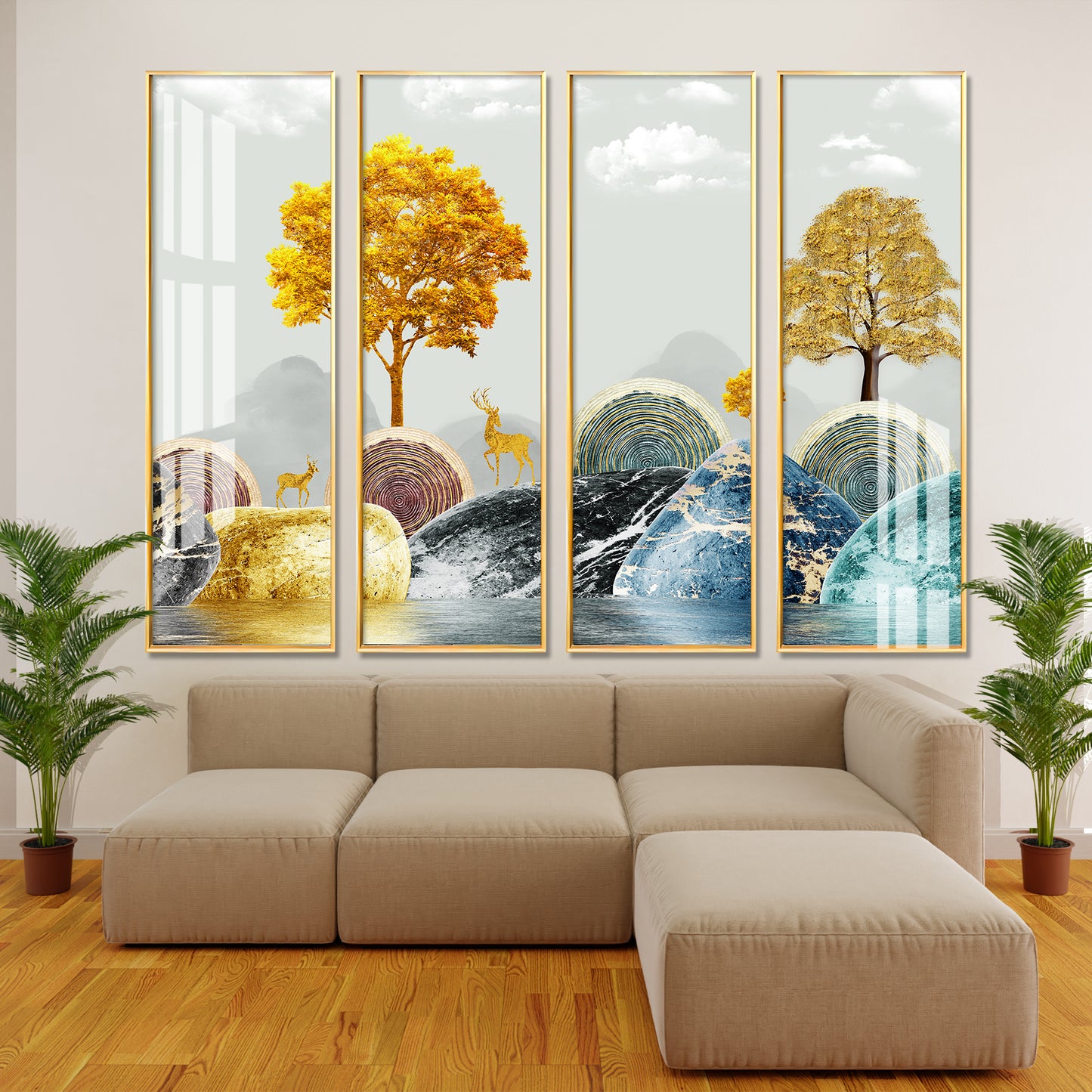 Forest scenery Premium Acrylic Vertical Wall Art (set of 4)