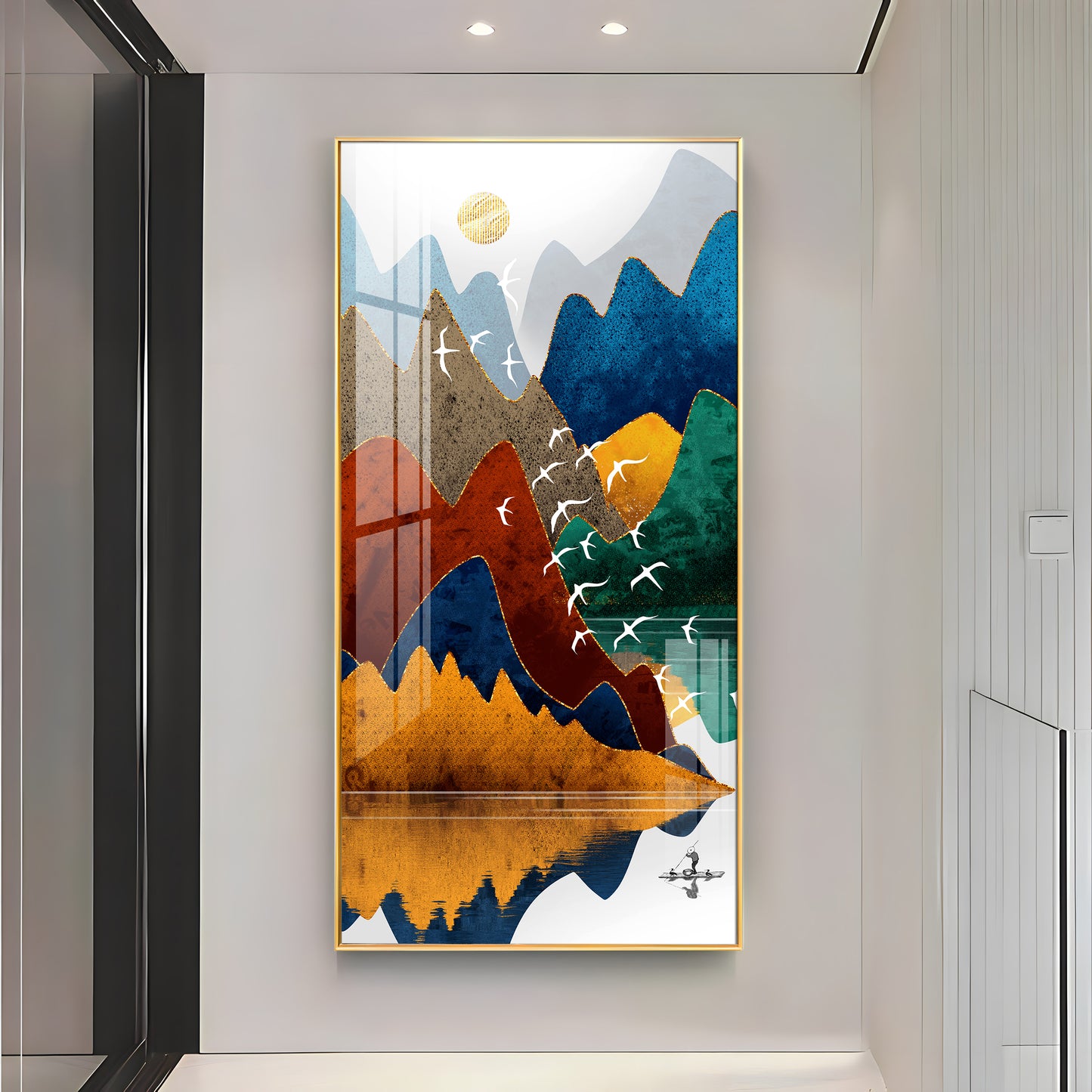 Colorful Mountains Premium Acrylic vertical Wall Art