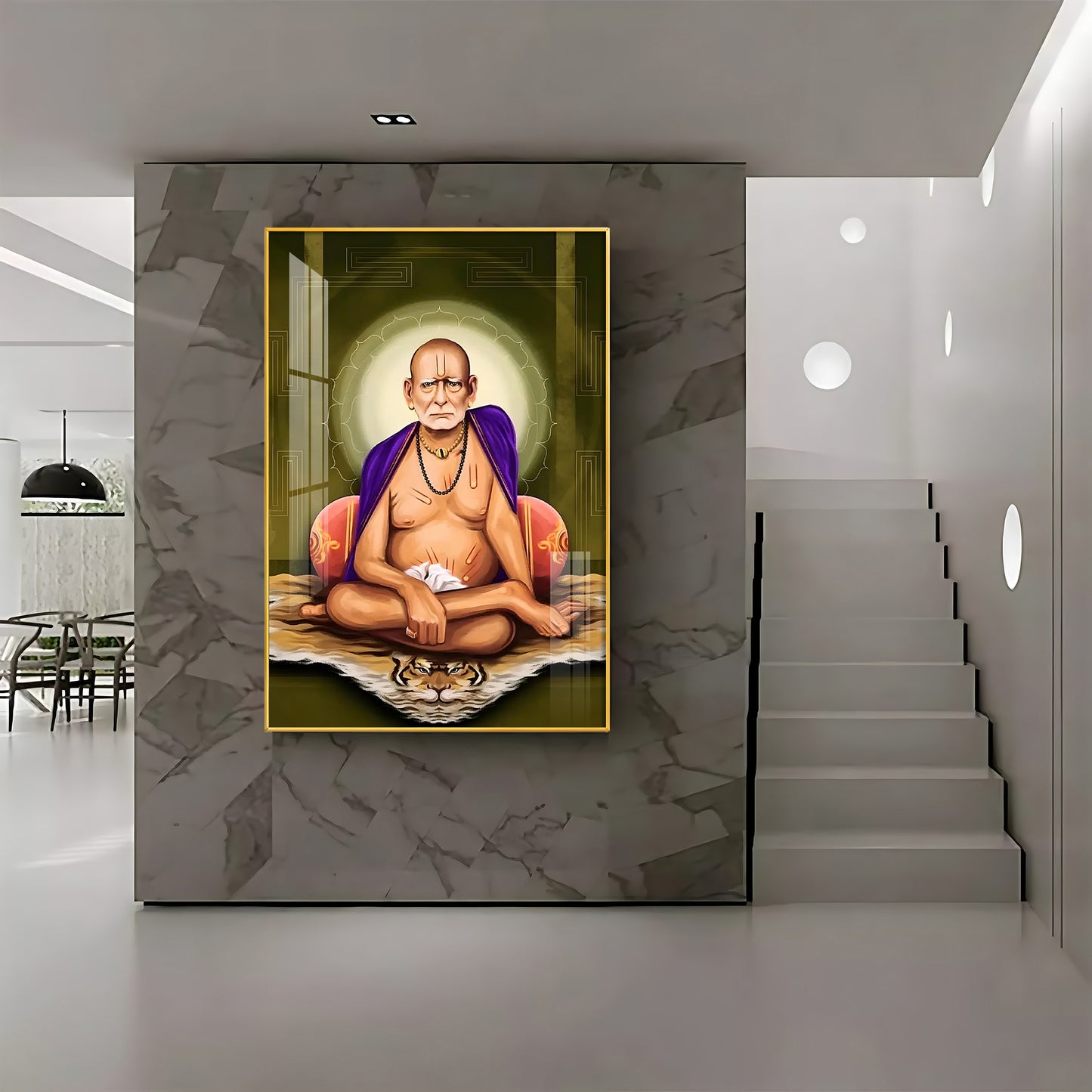 Contemplative Shri Swami Samartha Premium Vertical Acrylic Wall Art