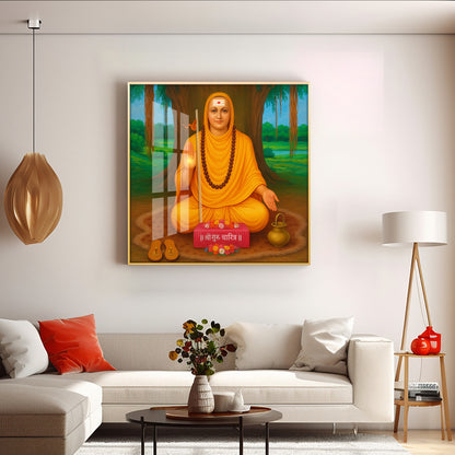 Shree Narasimha Saraswati Swami Premium Acrylic Square Wall Art