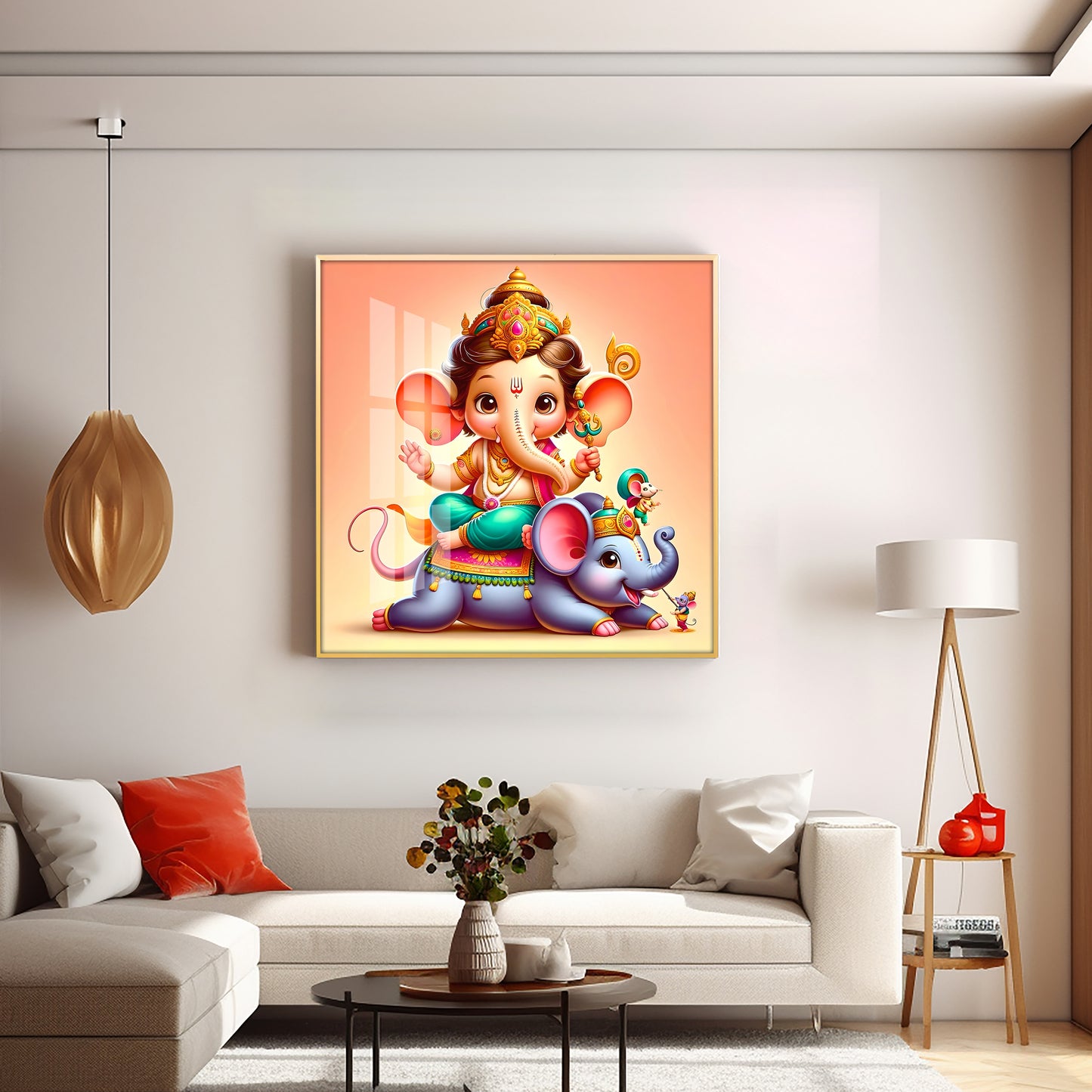 Shree Lambodar Premium Acrylic Square Wall Art