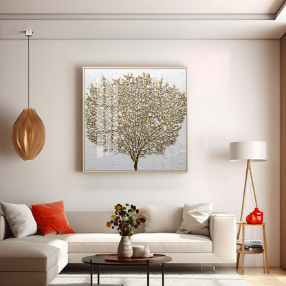 Golden Tree Premium Acrylic Square Wall Art