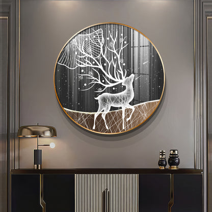 Radiance Deer Premium Acrylic Round Wall Art