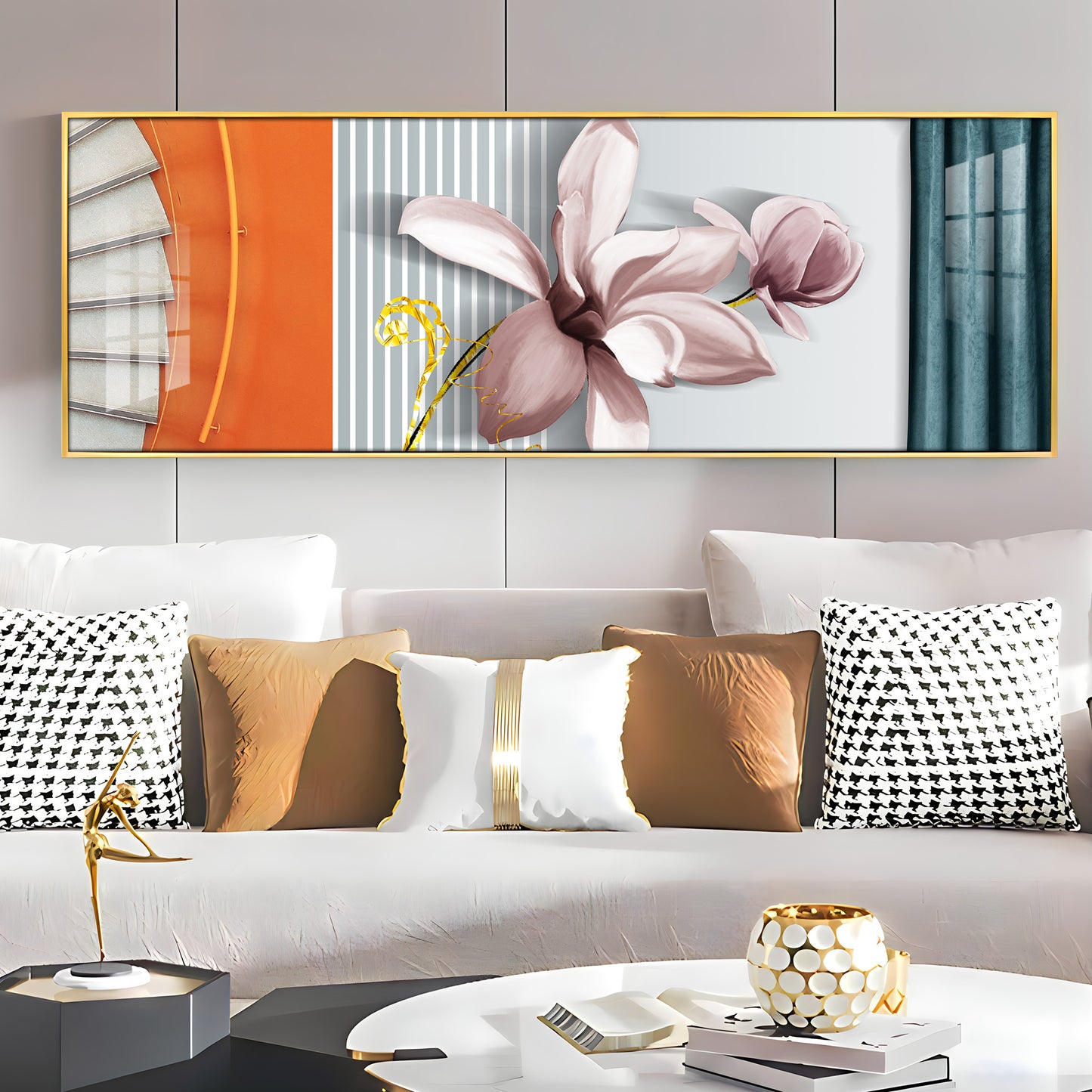 Happy Flowers Premium Acrylic Horizontal Wall Art