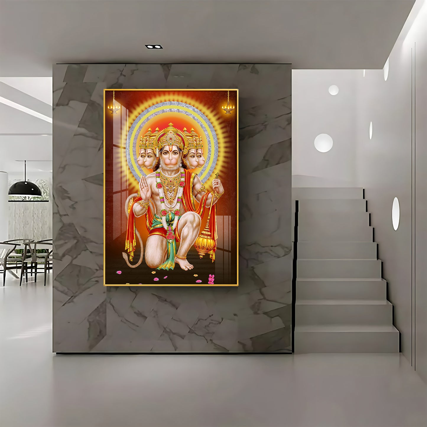 Divine Lord Hanuman Premium Vertical Acrylic Wall Art