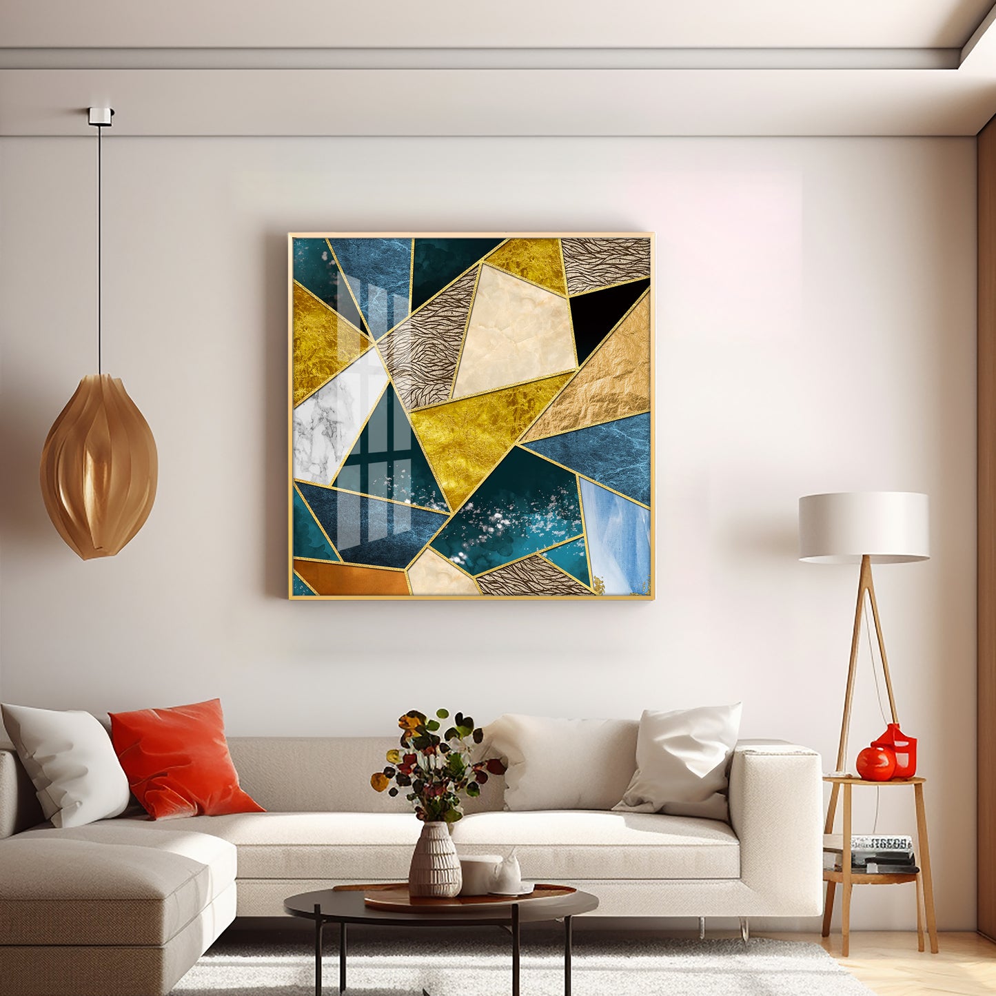 Abstract Colorful Patterns Premium Acrylic Square Wall Art