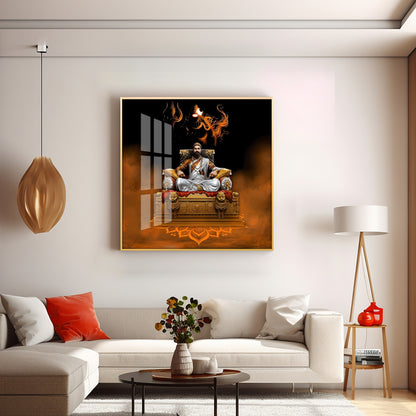 Maratha Warrior Shivaji Maharaj Premium Acrylic Square Wall Art