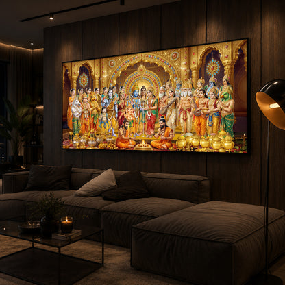 Divine Moment Of Shrinivasam Kalyanam Modern Luxury Backlight Horizontal Wall Art