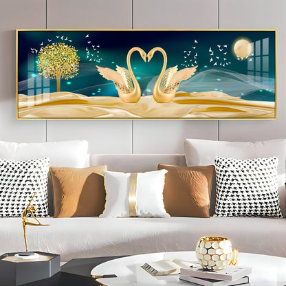 Happy Swans Premium Acrylic Horizontal Wall Art