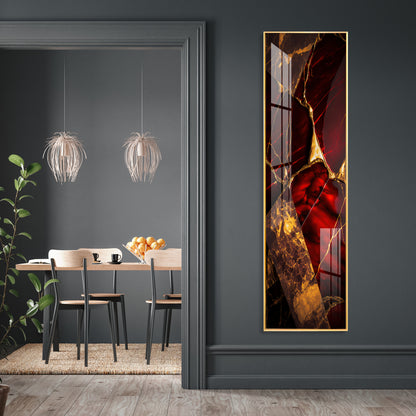 Gold & Red Tones Premium Acrylic Vertical Wall Art