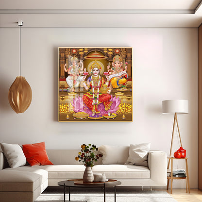 Enchanted Laxmi Ji Divinity Premium Acrylic Square Wall Art