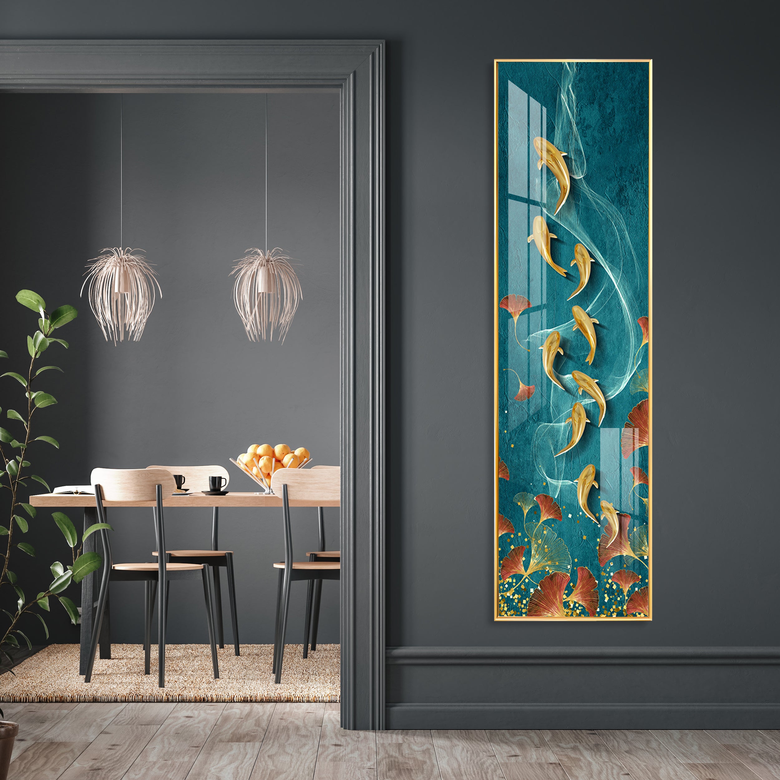 Aquatic Harmony Premium Acrylic Vertical Wall Art