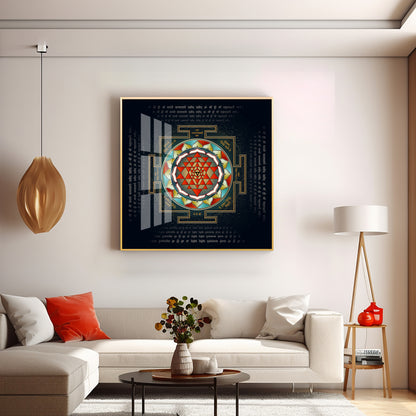 Shri Yantra Premium Acrylic Square Wall Art