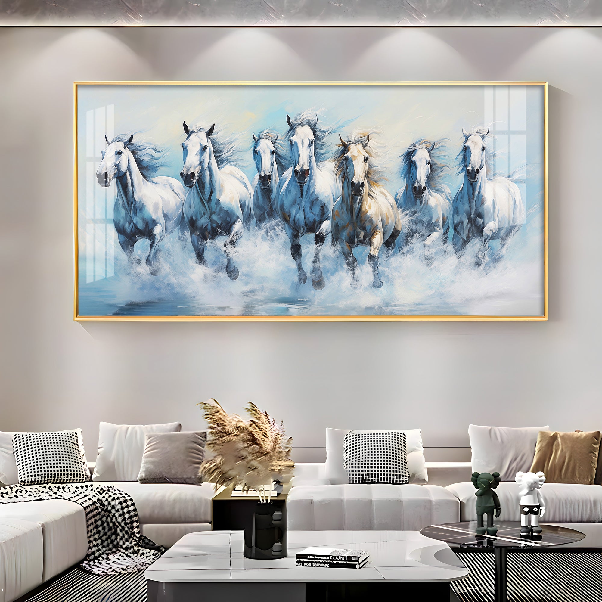 Fairytale Seven Horses Premium Acrylic Horizontal Wall Art