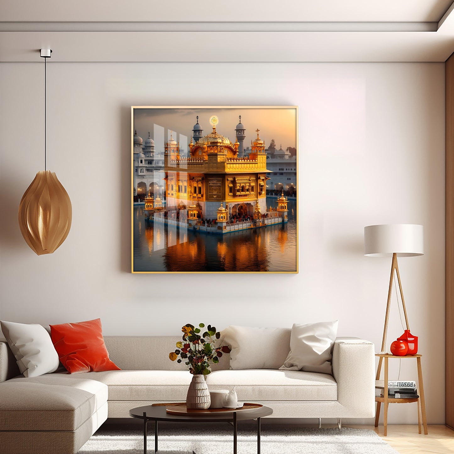 The Golden Temple of Amritsar Premium Acrylic Square Wall Art