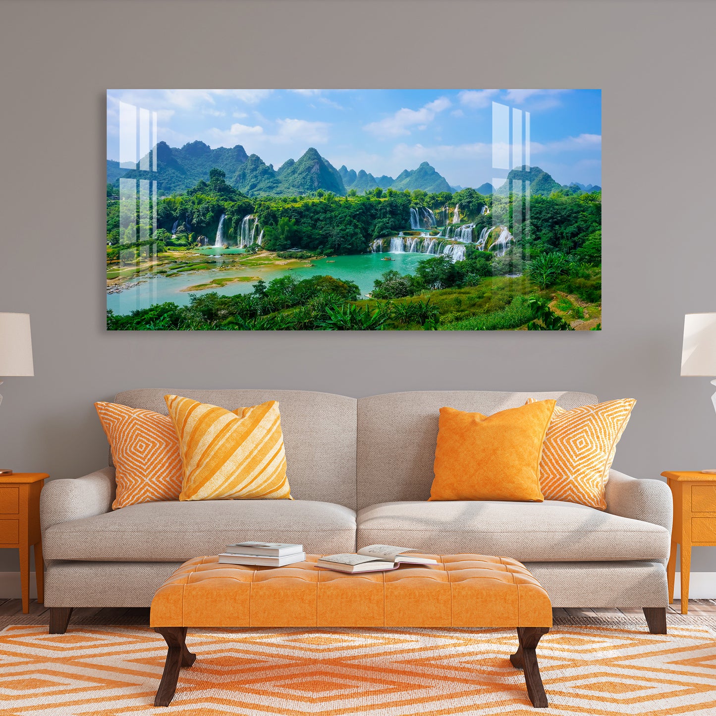 Scenery with more of green trees Acrylic Wall Art