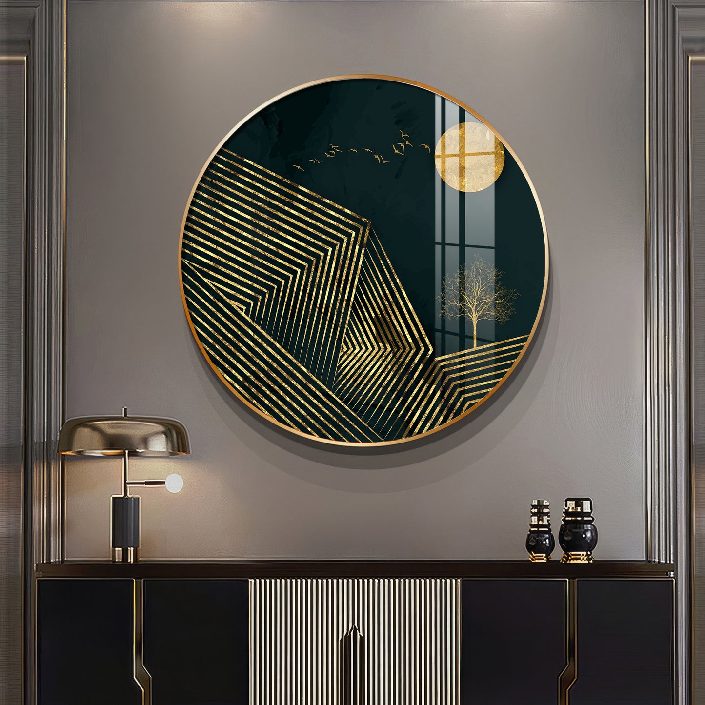 Obsidian Luxe Premium Acrylic Round Wall Art