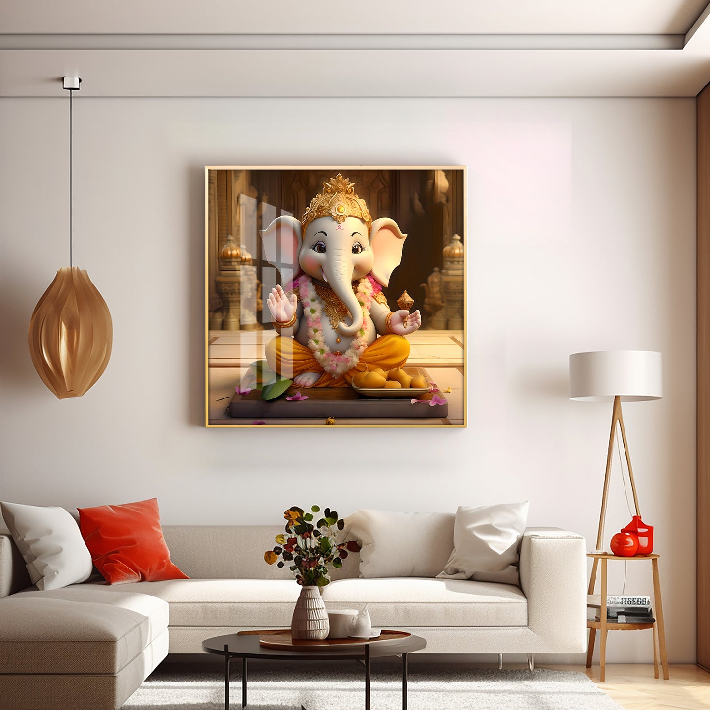 Bal Ganesh Premium Acrylic Square Wall Art